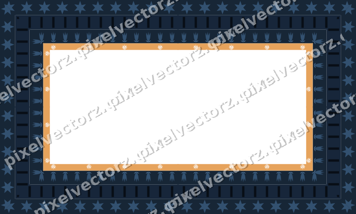 Decorative picture frame border in dark blue with tulip frieze