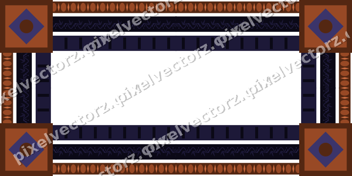 Decorative picture frame border in orange and blue with egg and dart