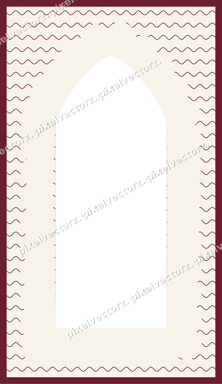 Decorative patterned mat frame in dark pink and red with wavy lines