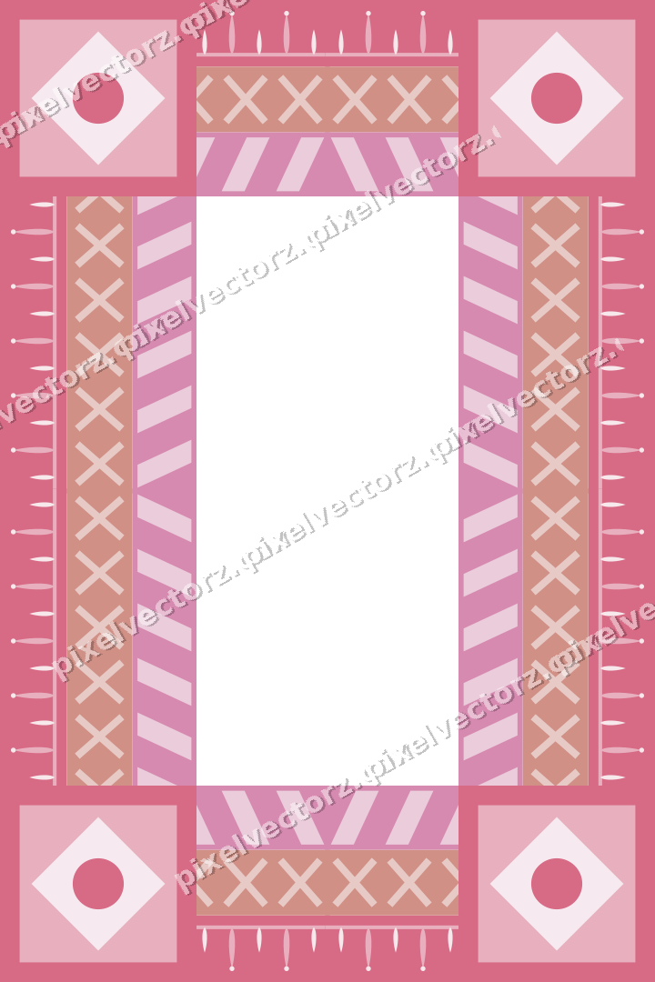 Decorative picture frame border in pale pink with diagonal band