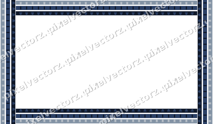 Decorative picture frame border in dark blue with tulip frieze