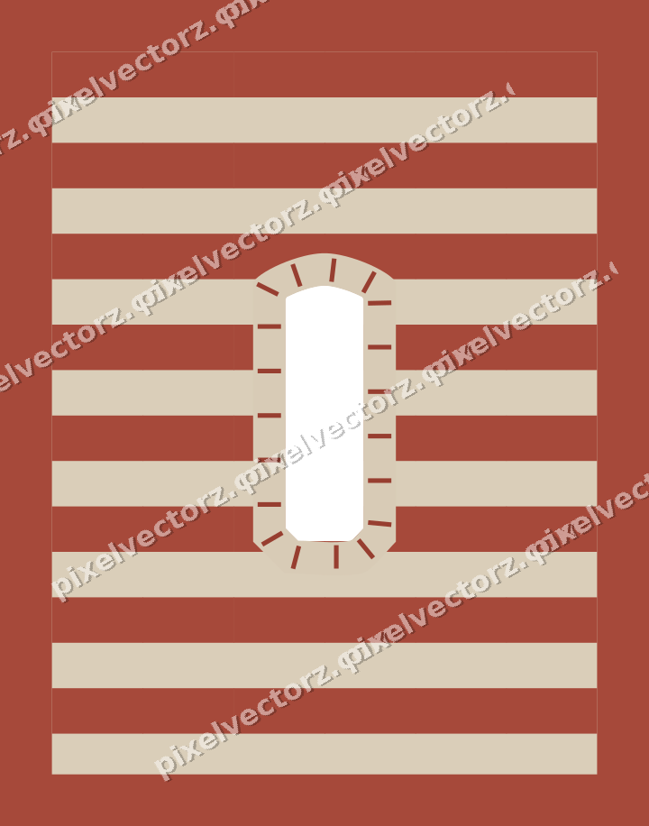 Decorative patterned mat frame in orange with horizontal stripes