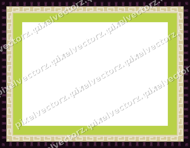 Decorative picture frame border in dark magenta with tulip frieze