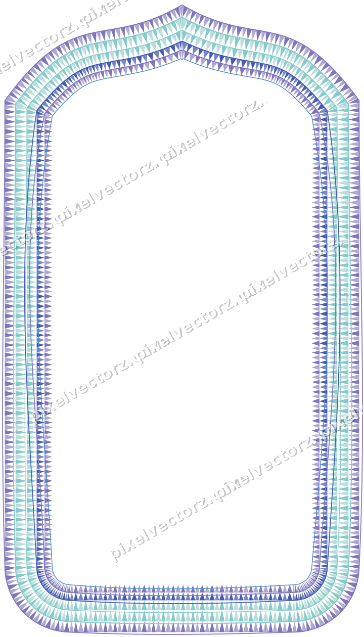 Decorative line art frame in blue and cyan with label plaque