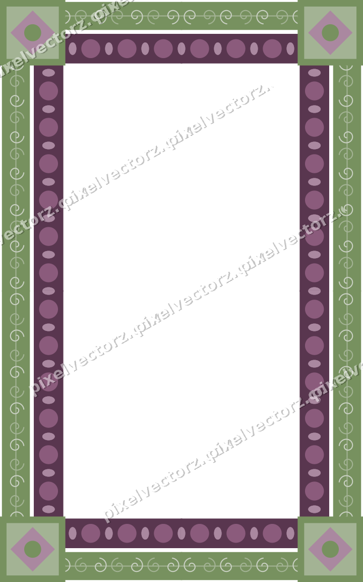 Decorative picture frame border in dark magenta with spiral scroll