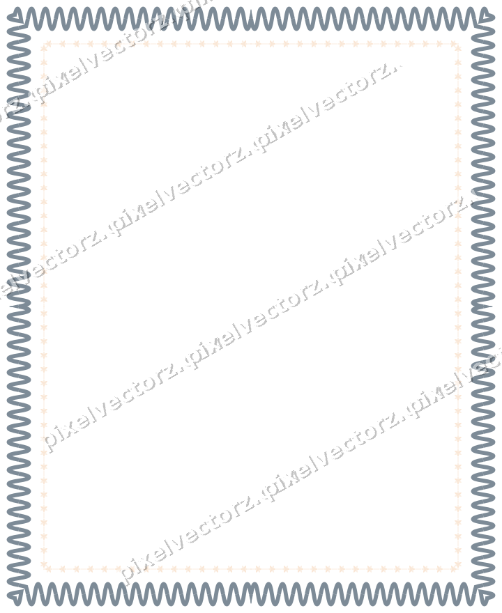 Decorative picture frame border in blue and orange with rosette band