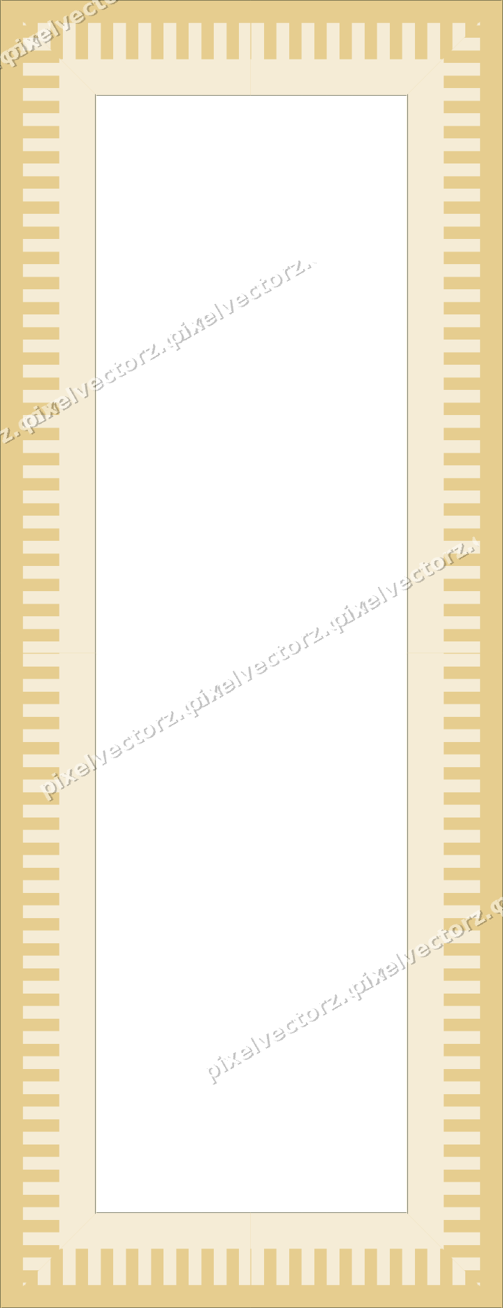 Decorative picture frame border in dark green and amber with step band