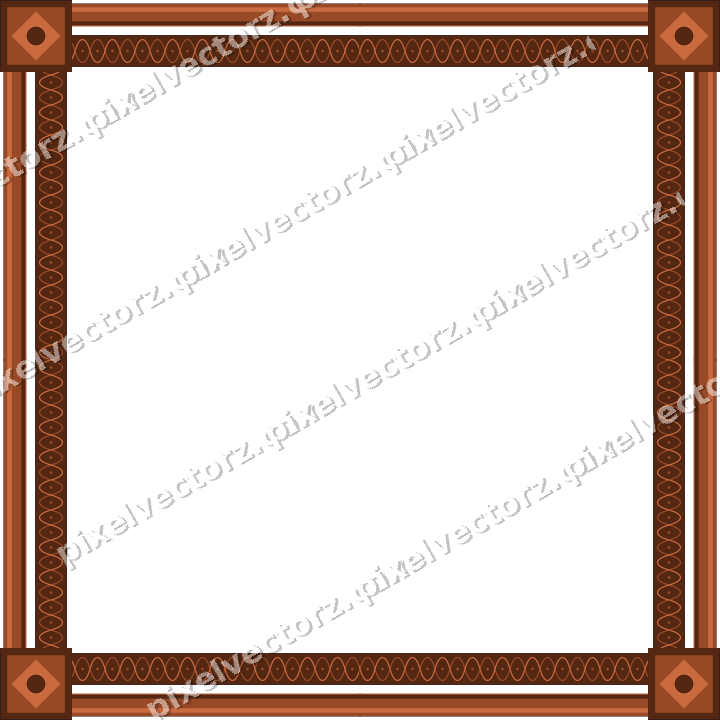 Decorative picture frame border in orange and blue with arabesque