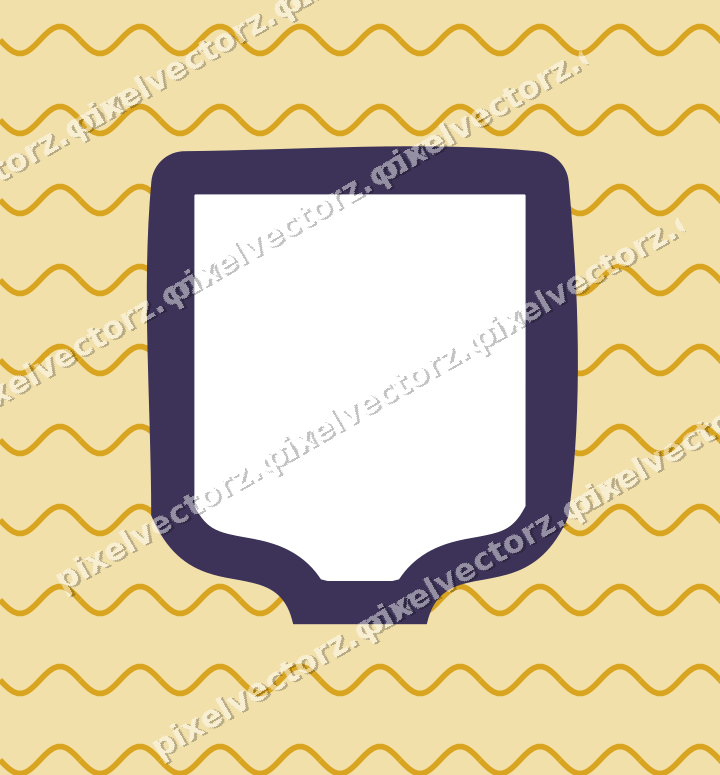 Decorative patterned mat frame in amber and purple with wavy lines