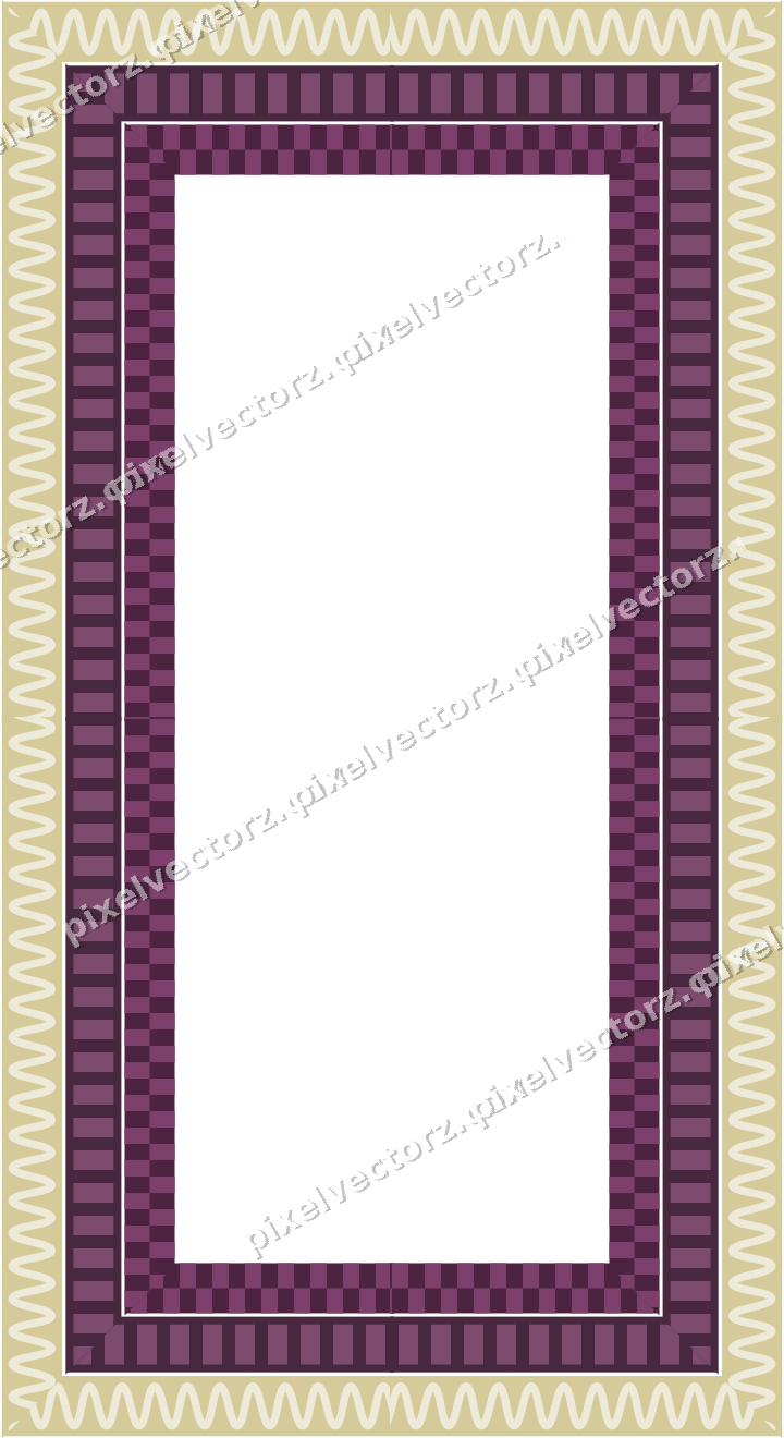 Decorative picture frame border in dark magenta with wave band