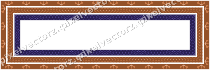 Decorative picture frame border in orange and blue with lattice band