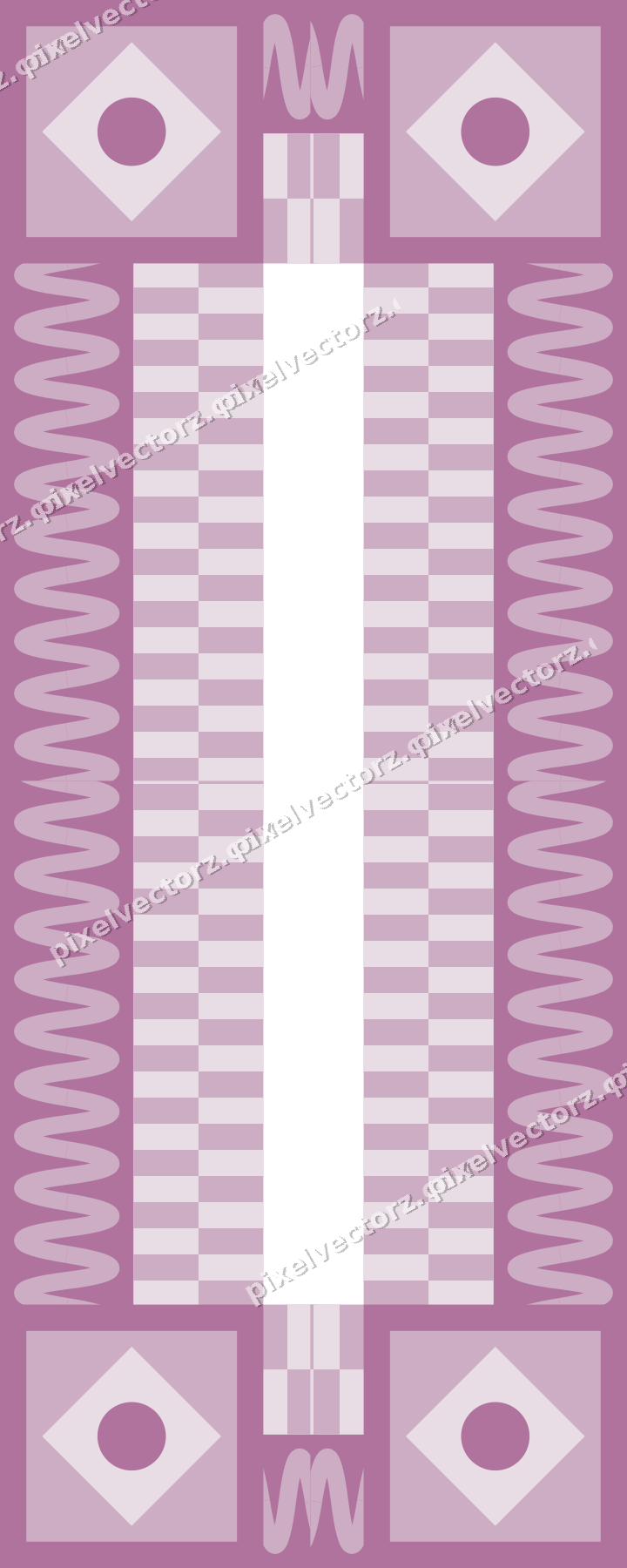 Decorative picture frame border in purple and blue with wave band