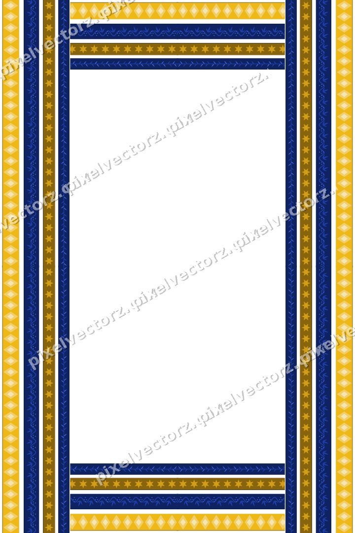 Decorative picture frame border in amber and blue with star band