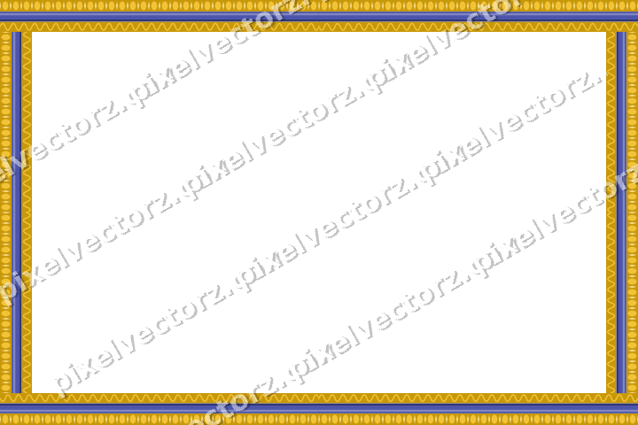 Decorative picture frame border in dark blue and amber with wave band
