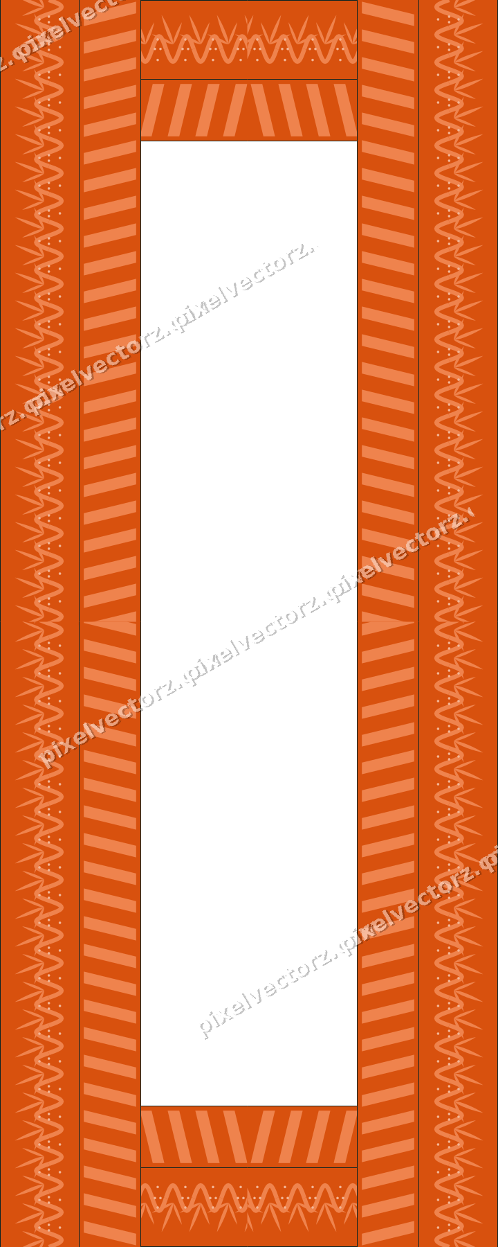 Decorative picture frame border in orange and teal with grape vine