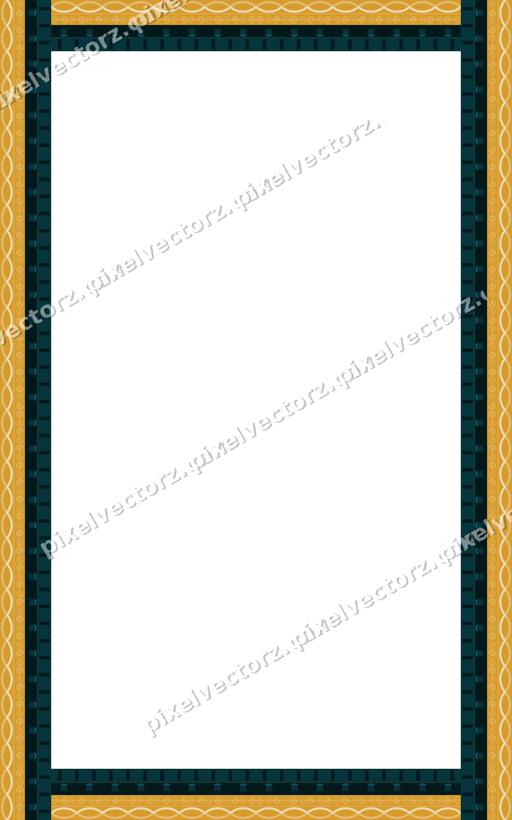 Decorative picture frame border in amber and dark teal with guilloche
