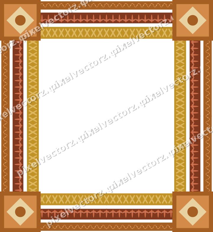 Decorative picture frame border in orange with scrolling vine