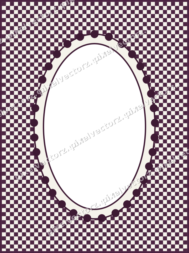Decorative patterned mat frame in dark magenta with checkerboard