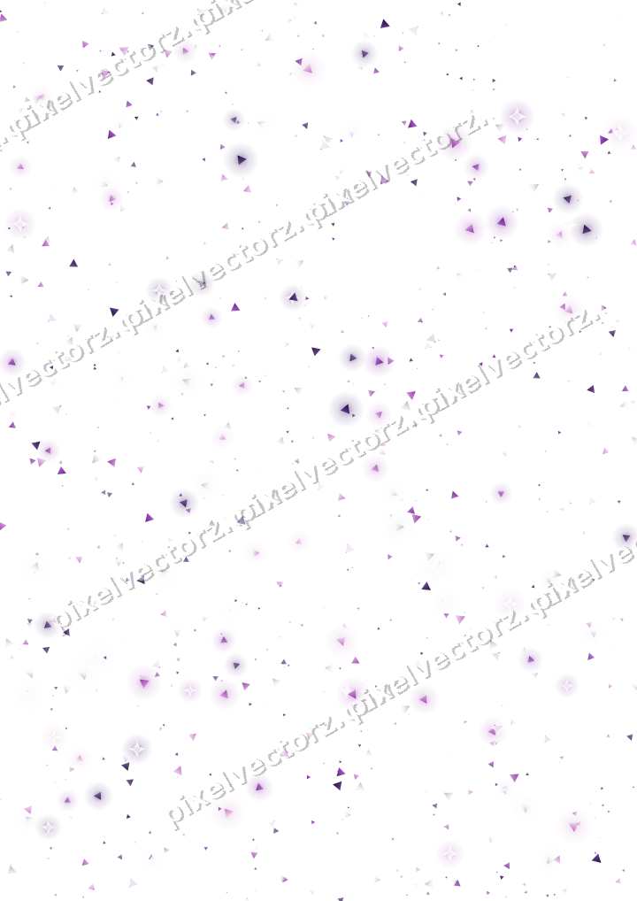 Glitzerstreuung aus Dreiecken in Violett auf transparentem Grund