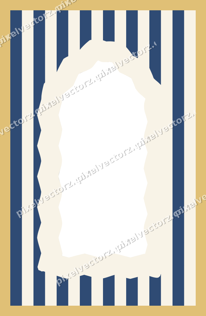 Decorative patterned mat frame in dark blue with vertical stripes