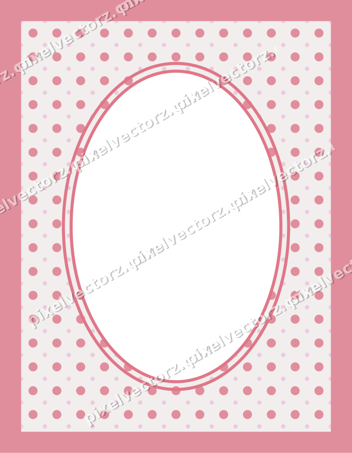 Decorative patterned mat frame in pale pink with polka dots