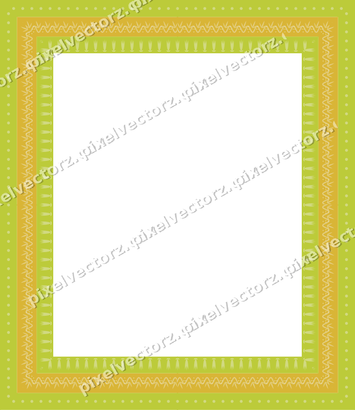 Decorative picture frame border in lime and yellow with dot row