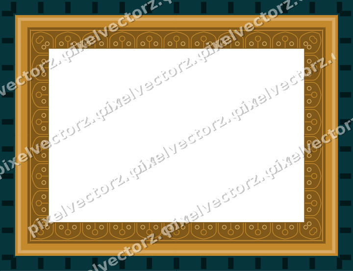 Decorative picture frame border in amber with gothic tracery
