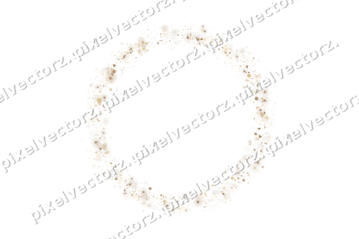Glitzerkranz aus Funken und Punkten auf transparentem Grund