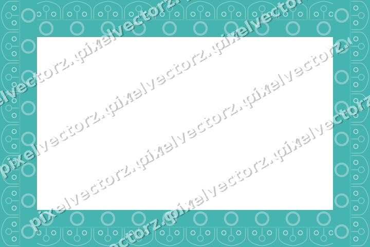 Decorative picture frame border in blue and cyan with ring chain