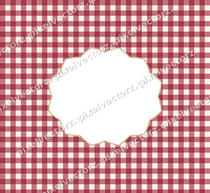 Decorative patterned mat frame in dark pink and red with gingham check