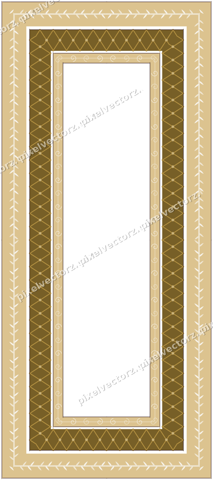 Decorative picture frame border in dark magenta with spiral scroll