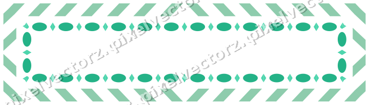 Decorative picture frame border in green and teal with diagonal band