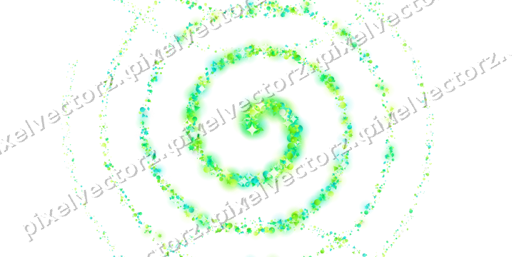 Nahtlose Glitzerspirale in Grün und Limette auf transparentem Grund