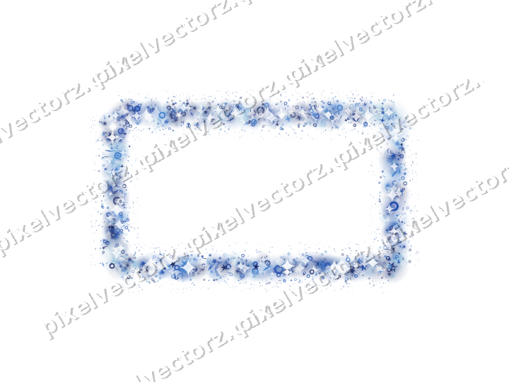 Nahtloser Glitzerrahmen aus Sternen und Ringen auf transparentem Grund
