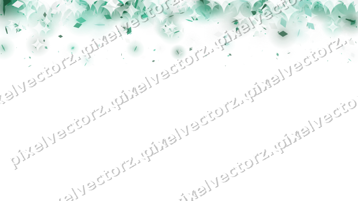 Glitzerregen aus Rauten und Splittern auf transparentem Grund