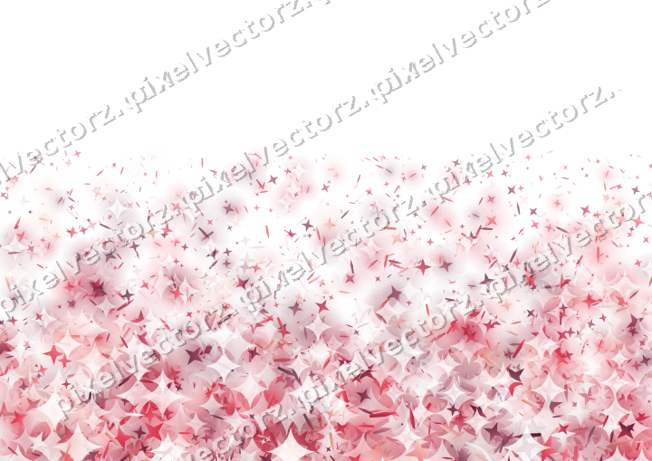 Randglitzer aus Sternen und Splittern in Rosa auf transparentem Grund