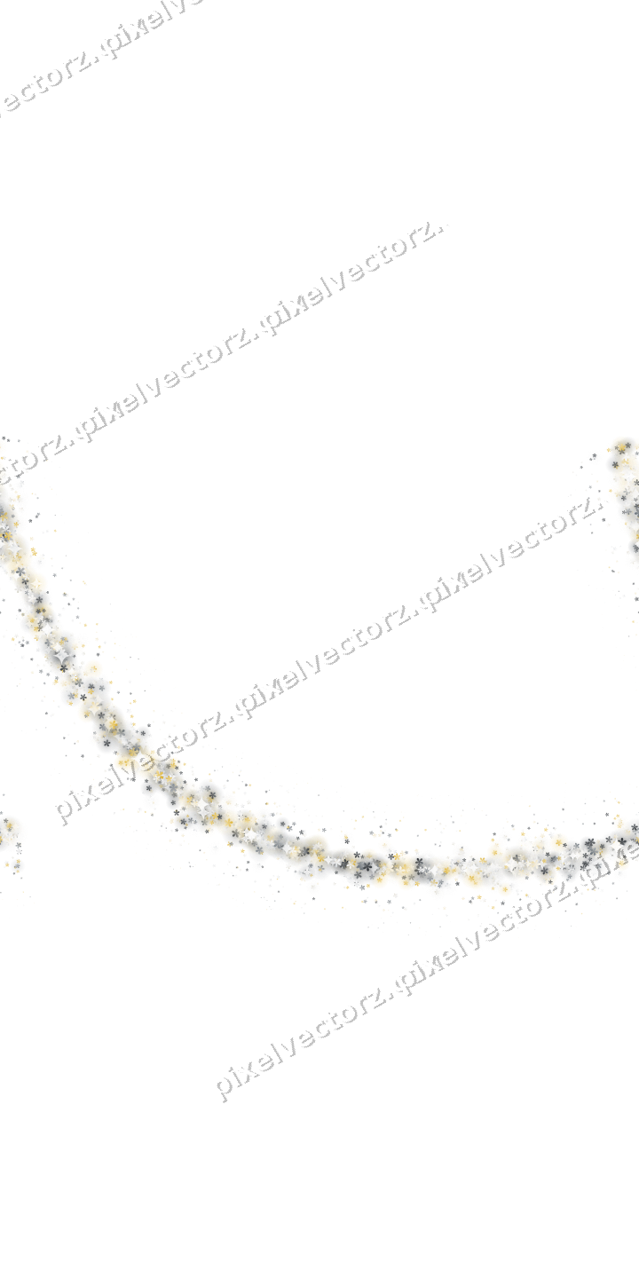 Nahtloser Glitzerbogen aus Blüten in Bernstein auf transparentem Grund