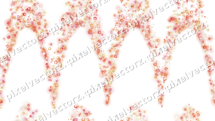 Nahtlose Glitzergirlande aus Blüten und Ringen auf transparentem Grund