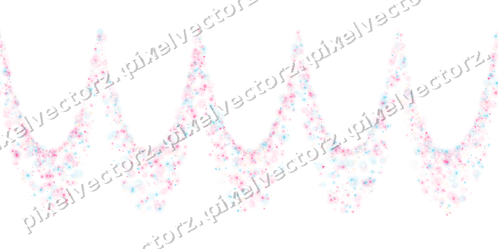 Nahtlose Glitzergirlande in Rosa und Türkis auf transparentem Grund
