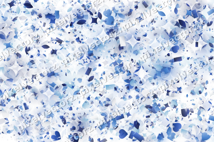 Glitzerstreuung aus Funken und Herzen in Blau auf transparentem Grund