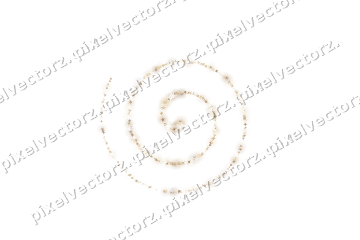 Glitzerspirale aus Funken in Bernstein auf transparentem Grund