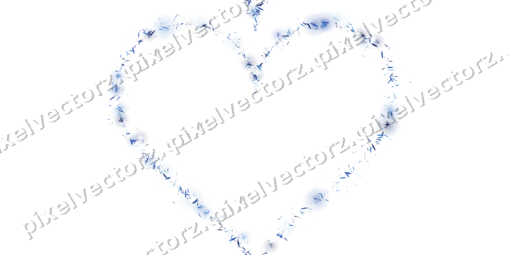 Nahtloses Glitzerherz aus Splittern in Blau auf transparentem Grund