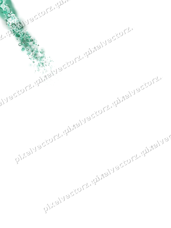 Sternenschweif aus Funken und Ringen auf transparentem Grund
