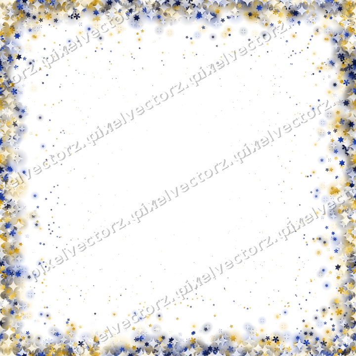 Nahtlose Glitzervignette in Bernstein und Blau auf transparentem Grund