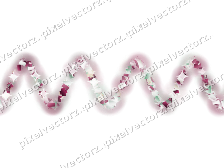Nahtlose Glitzerwelle aus Konfetti auf transparentem Grund
