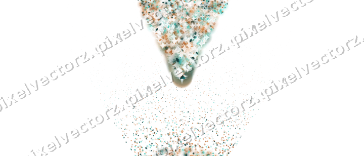 Nahtloser Glitzerfächer in Orange und Petrol auf transparentem Grund
