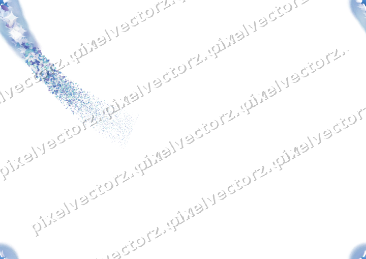 Nahtloser Sternenschweif in Blau und Türkis auf transparentem Grund