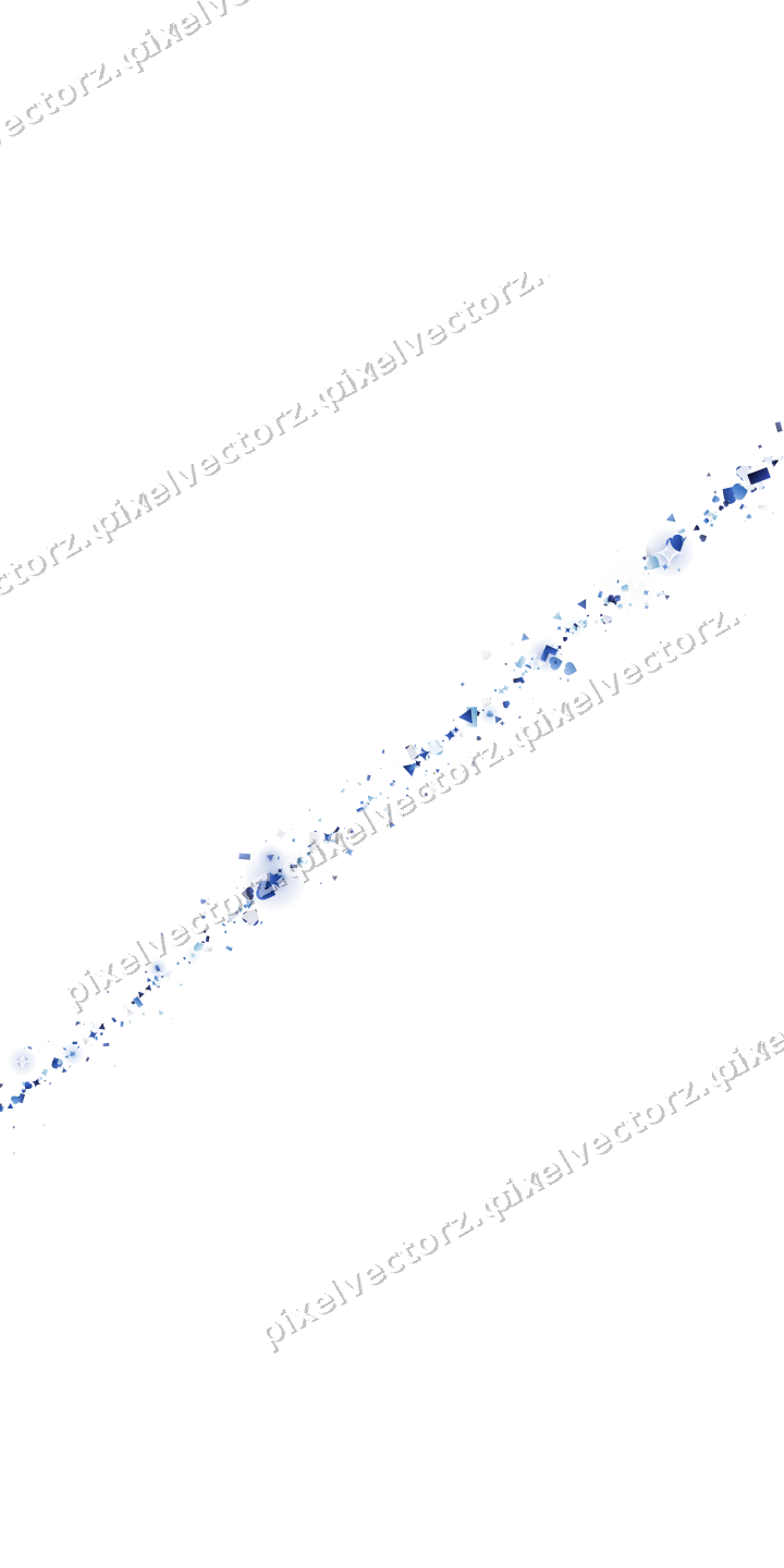 Glitzerbogen aus Funken und Herzen in Blau auf transparentem Grund