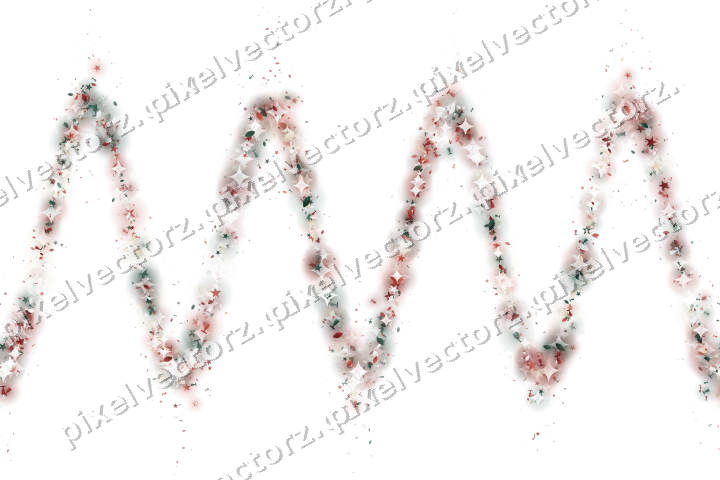 Nahtlose Glitzerwelle aus Sternen und Tropfen auf transparentem Grund