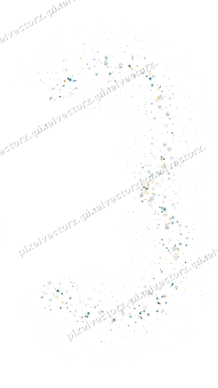 Nahtlose Glitzerzahl 3 aus Tropfen und Punkten auf transparentem Grund